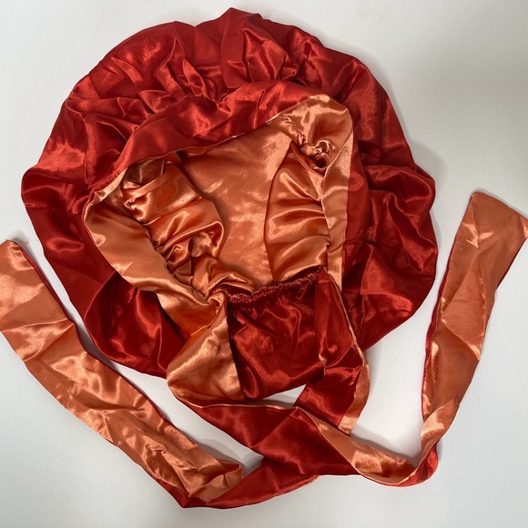 Satin Hair Bonnet ( Satin Burnt Orange) - Picture 2 of 2
